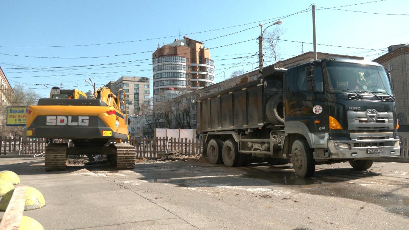 Ремонт сетей начался на перекрёстке Серышева — Джамбула в Хабаровске |  Телеканал 